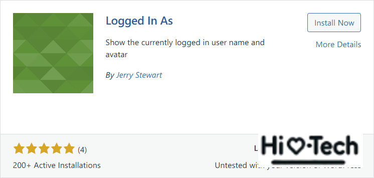 Logged In As
