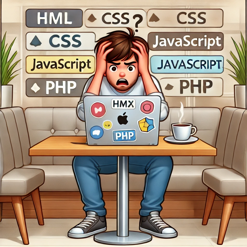 Minh họa về một lập trình viên đang làm việc với laptop.
